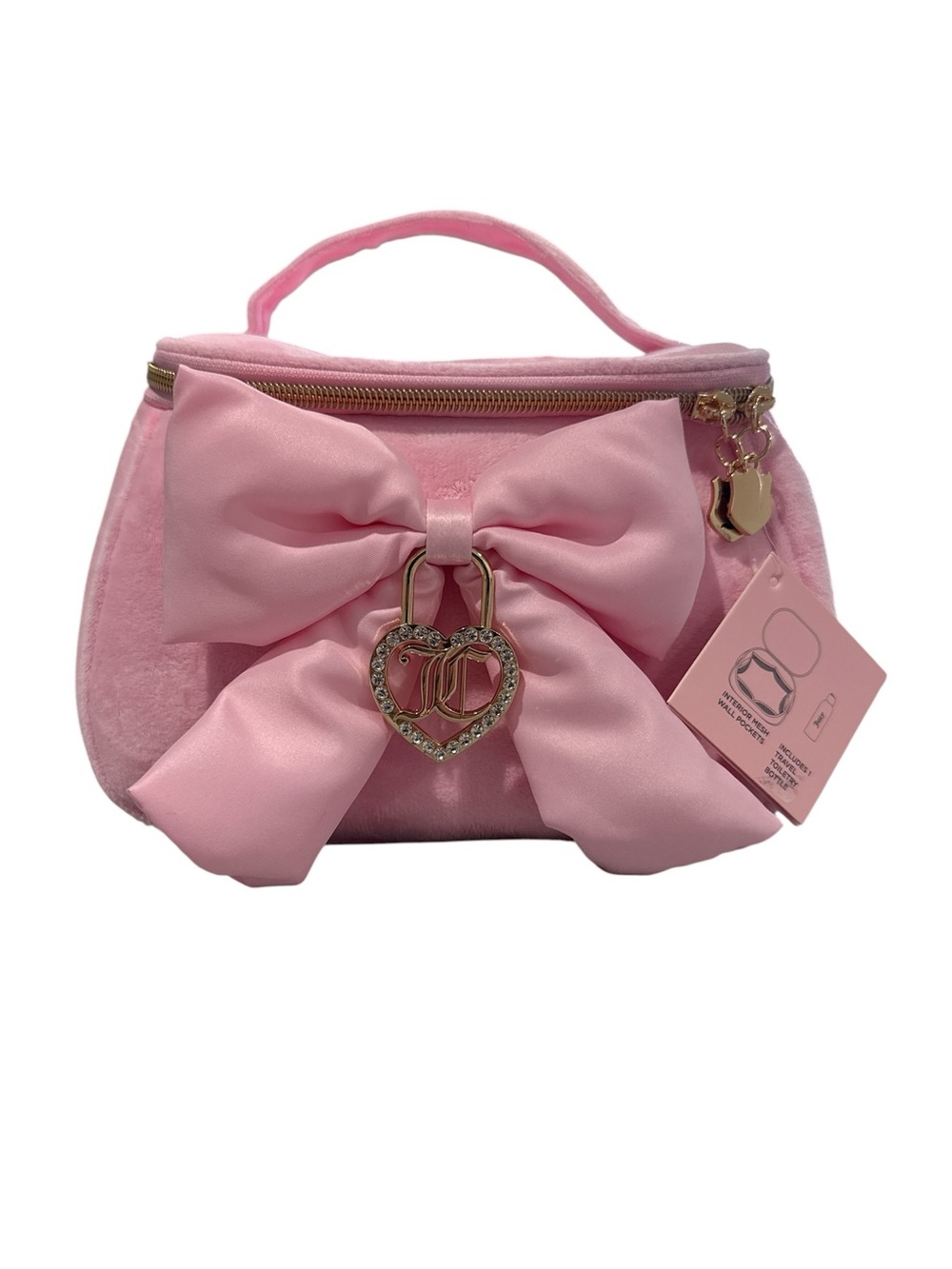 NWT Juicy Couture Pink Bow Coquette Travel Cosmetic Bag